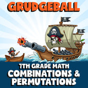 Combinations & Permutations GRUDGEBALL Math Game - No Prep Grade 7 Review