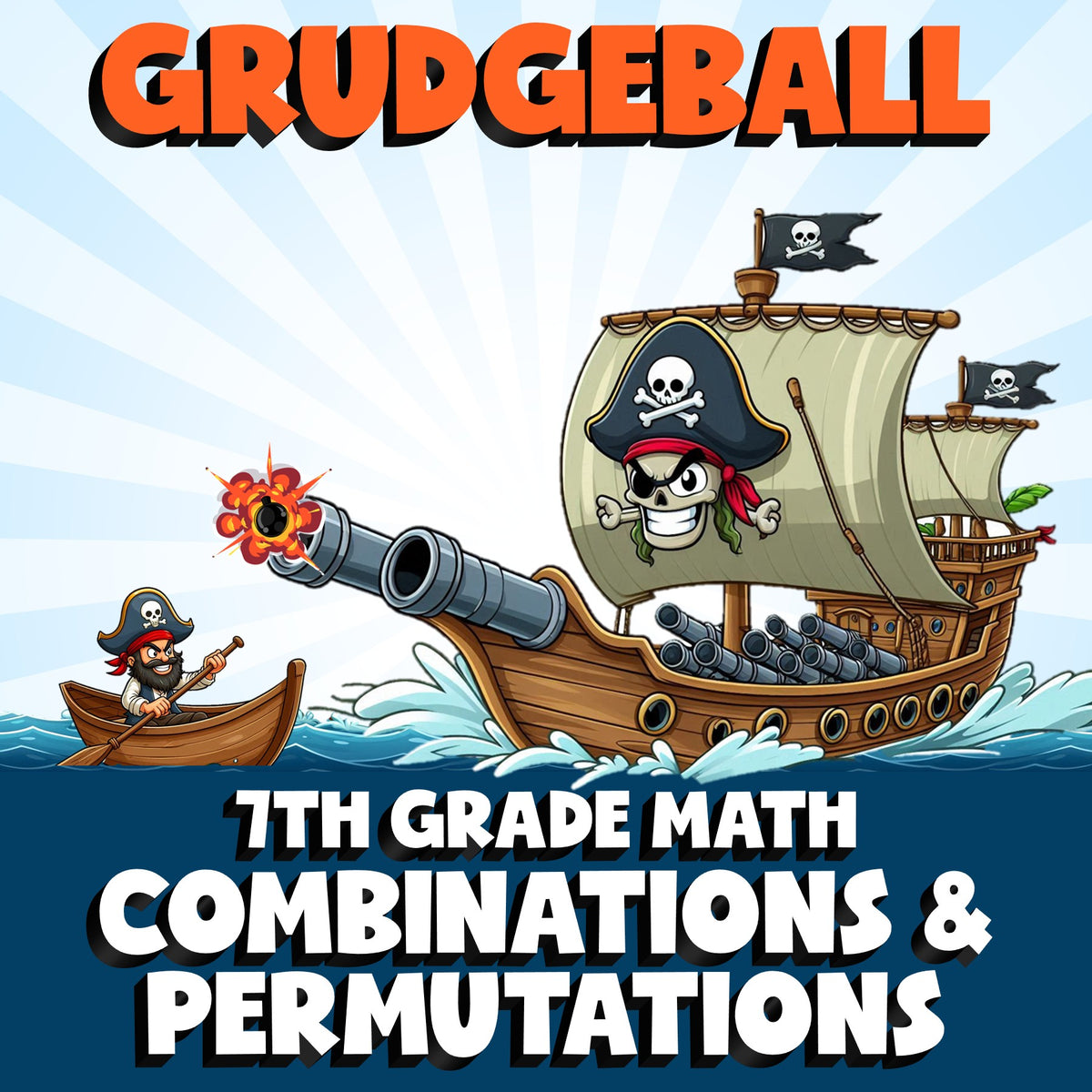 Combinations & Permutations GRUDGEBALL Math Game - No Prep Grade 7 Review