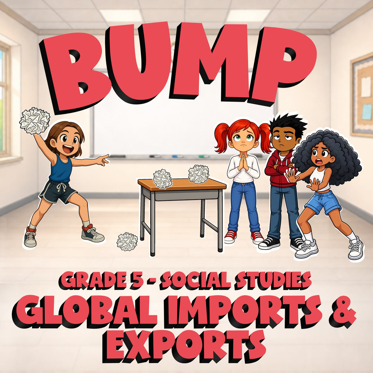 Global Imports & Exports BUMP Socials Game - No Prep Grade 5 Review Activity