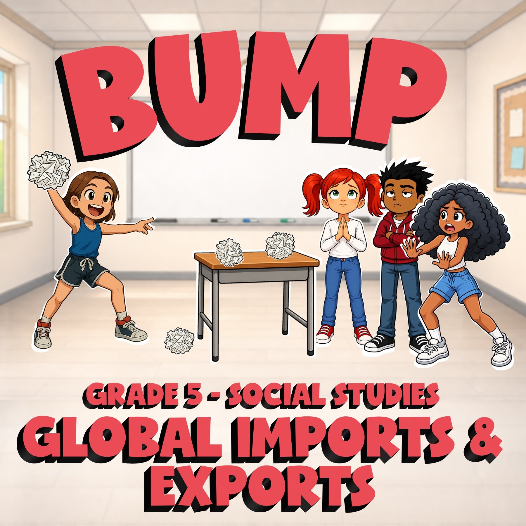 Global Imports & Exports BUMP Socials Game - No Prep Grade 5 Review Activity