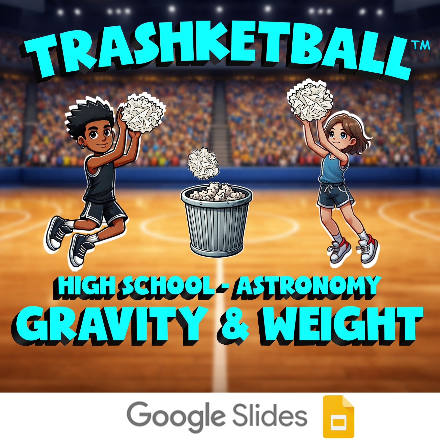 Gravity & Weight TRASHKETBALL Science Game - No Prep Astronomy Review Activity
