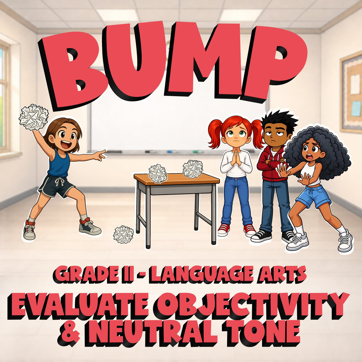 Evaluate Objectivity & Neutral Tone BUMP ELA Game - No Prep Grade 11 Review