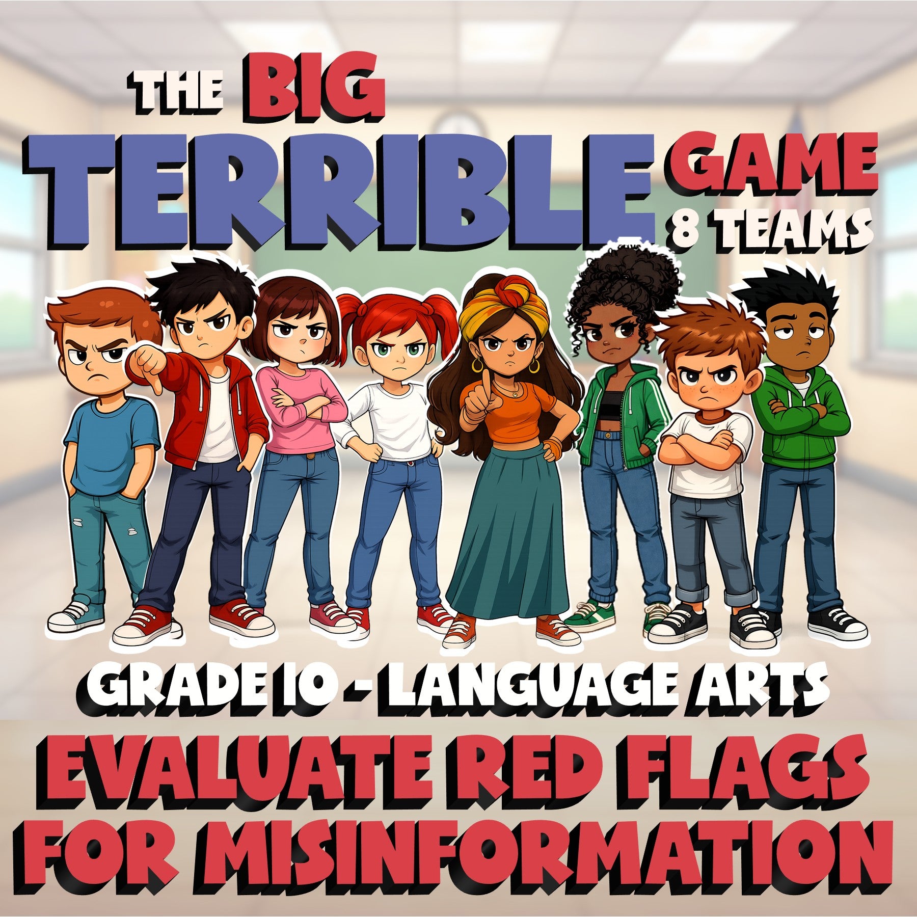 Evaluate Red Flags for Misinformation BIG TERRIBLE GAME - Grade 10 ELA Review
