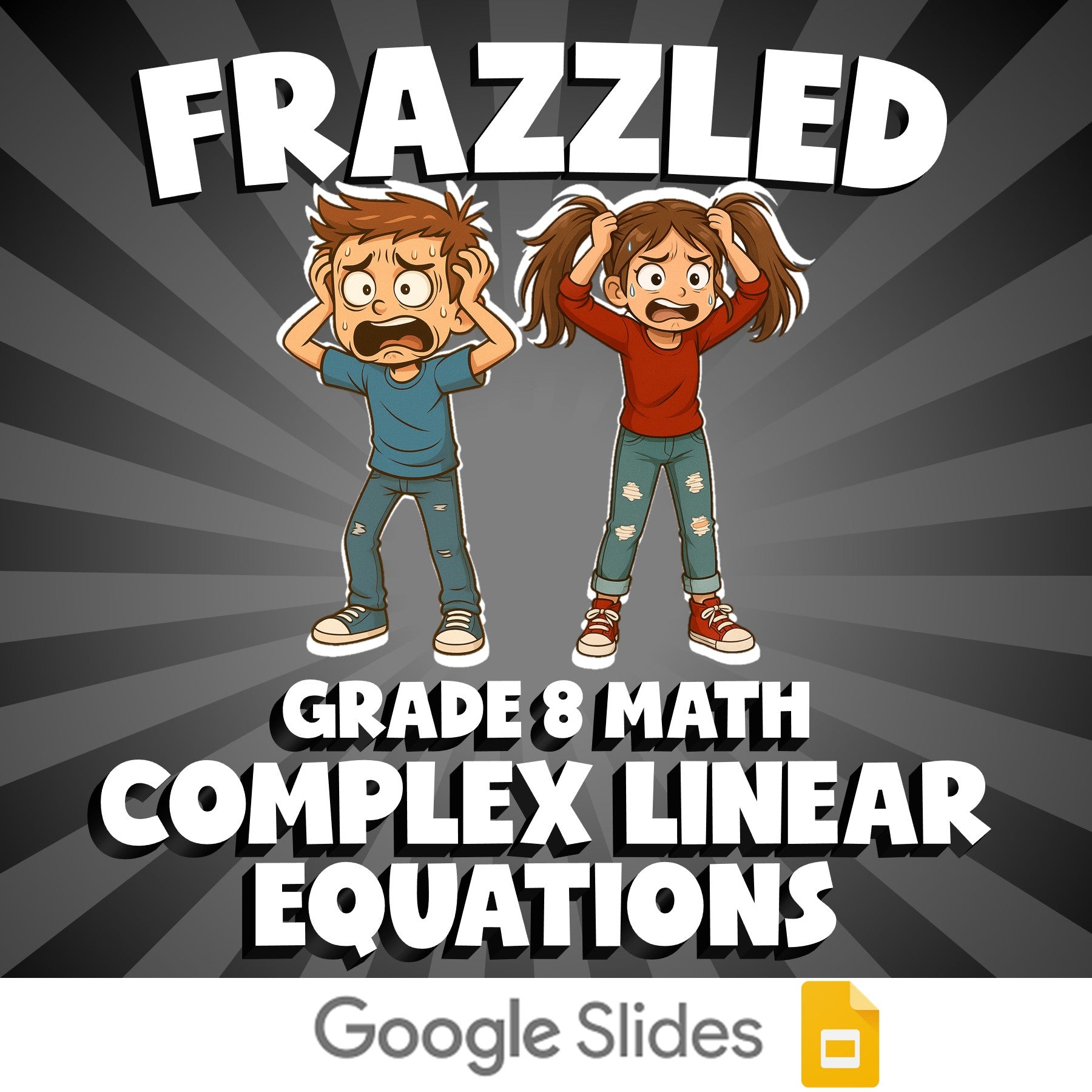 Complex Linear Equations FRAZZLED Math Game - No Prep Grade 8 Review Activity