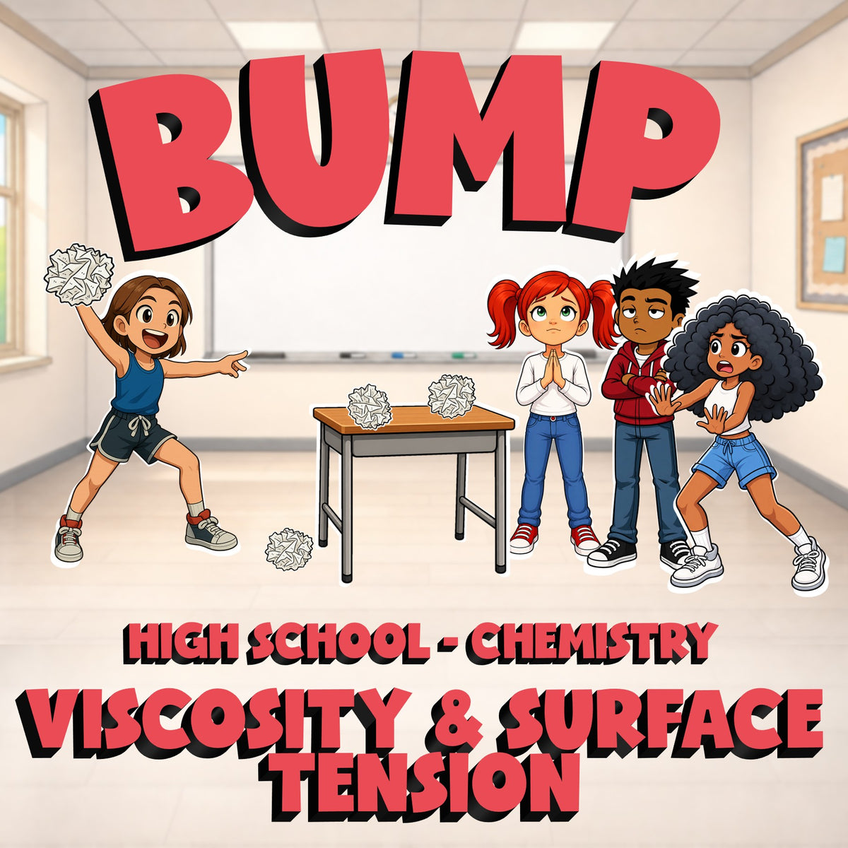 Viscosity & Surface Tension BUMP Science Game - No Prep Chemistry Review