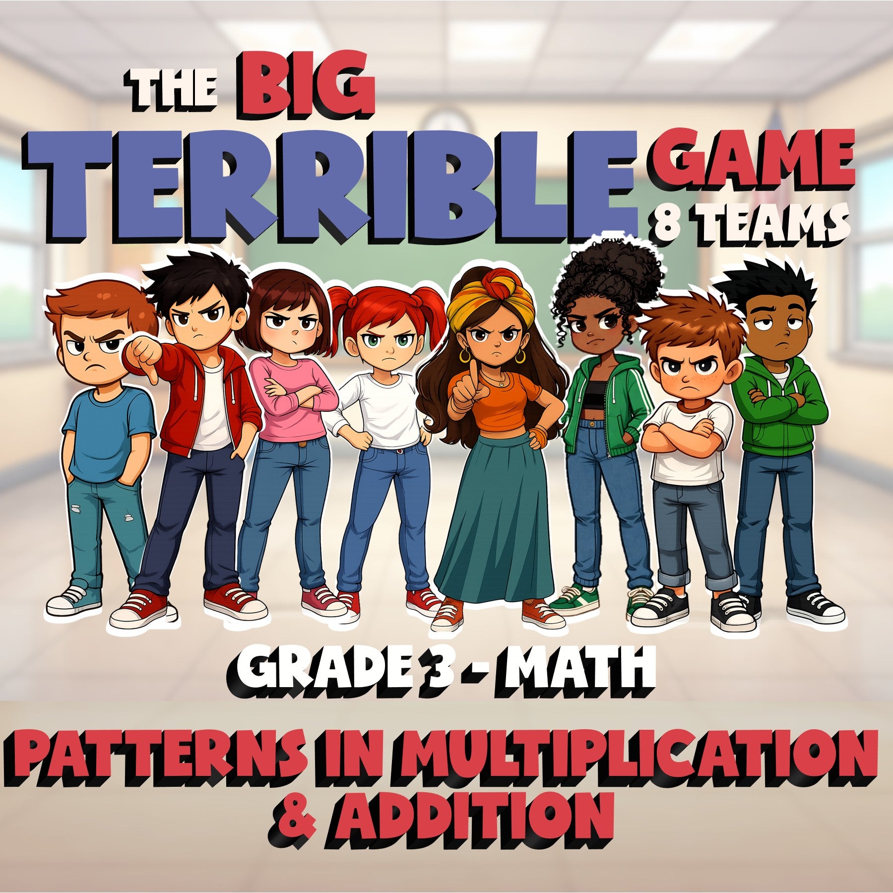 Patterns in Multiplication & Addition BIG TERRIBLE GAME - Grade 3 Math Review