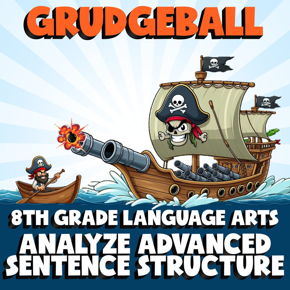 Analyze Advanced Sentence Structure GRUDGEBALL ELA Game - No Prep Grade 8 Review