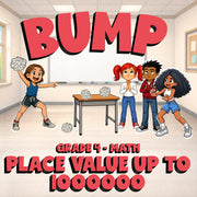 Place value up to 1000000 BUMP Math Game - No Prep Grade 4 Review Activity