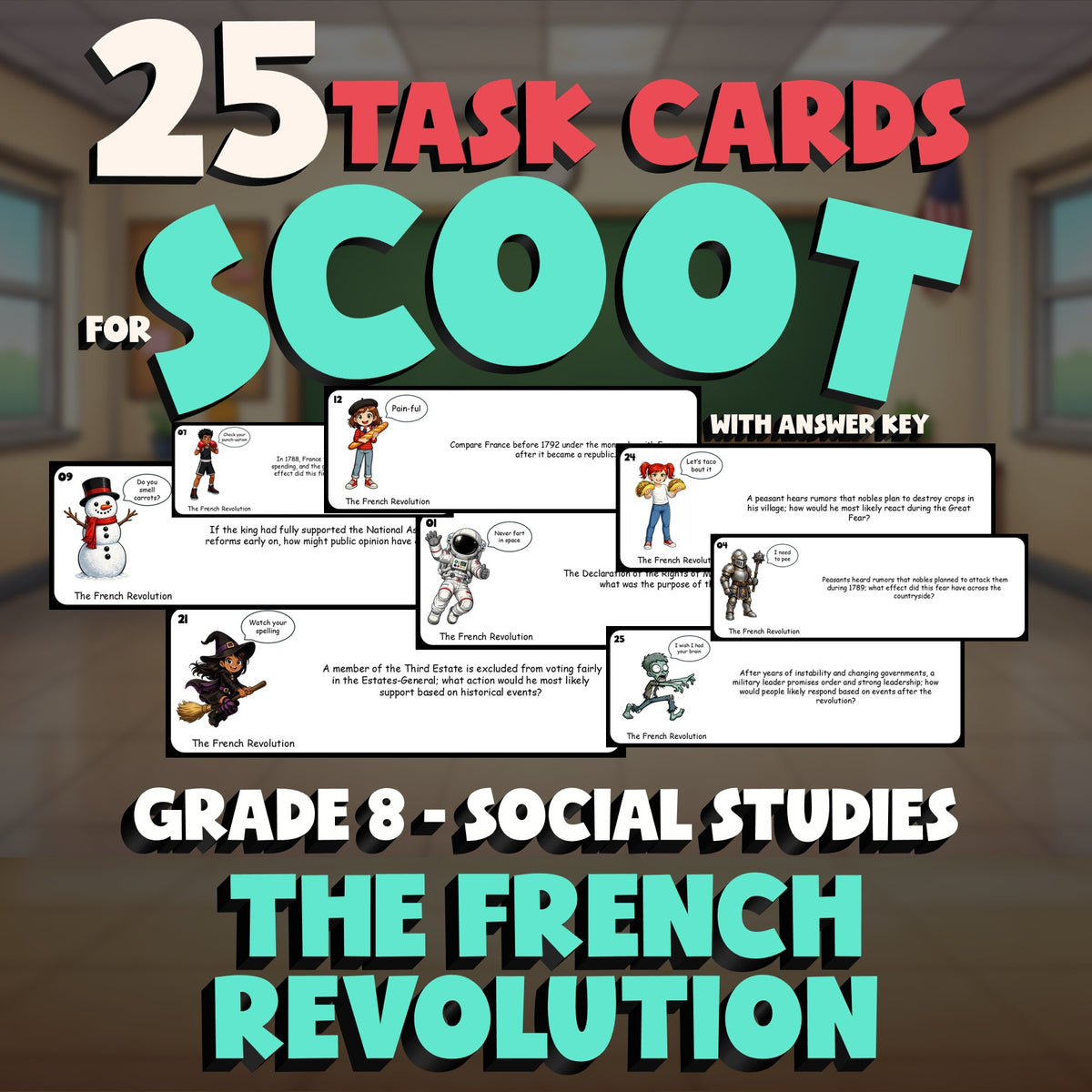 The French Revolution SCOOT TASK CARDS Socials Game - No Prep Grade 8 Review