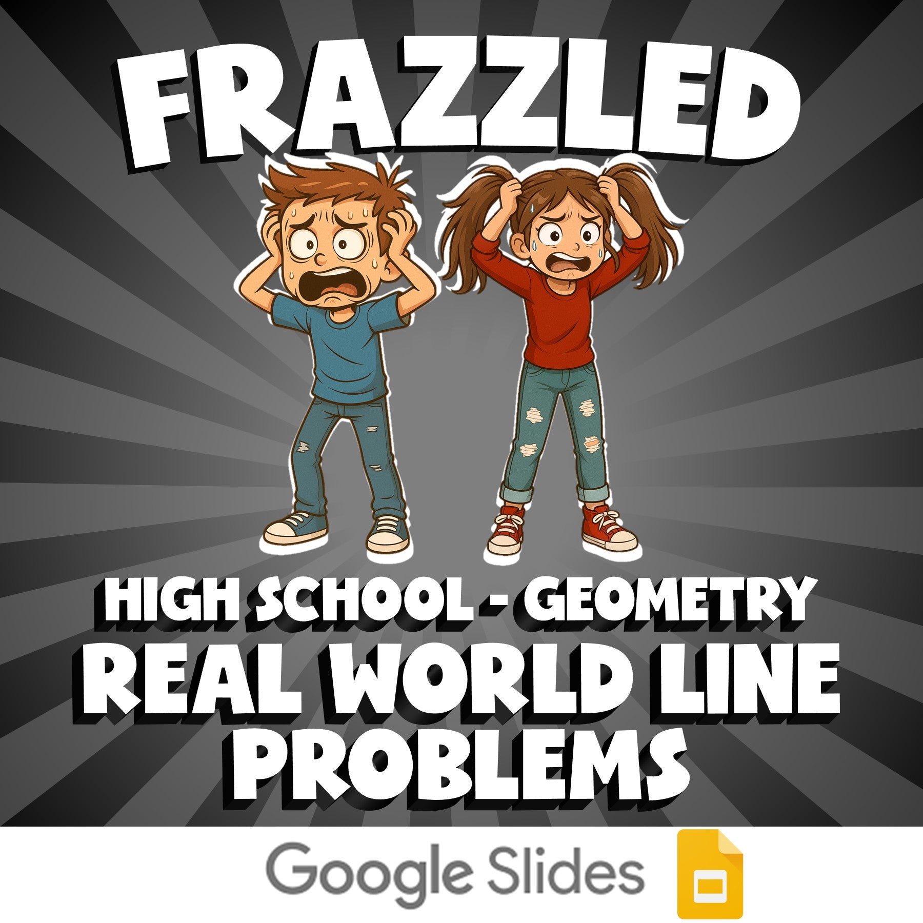 Real World Line Problems FRAZZLED Math Game - No Prep Geometry Review Activity