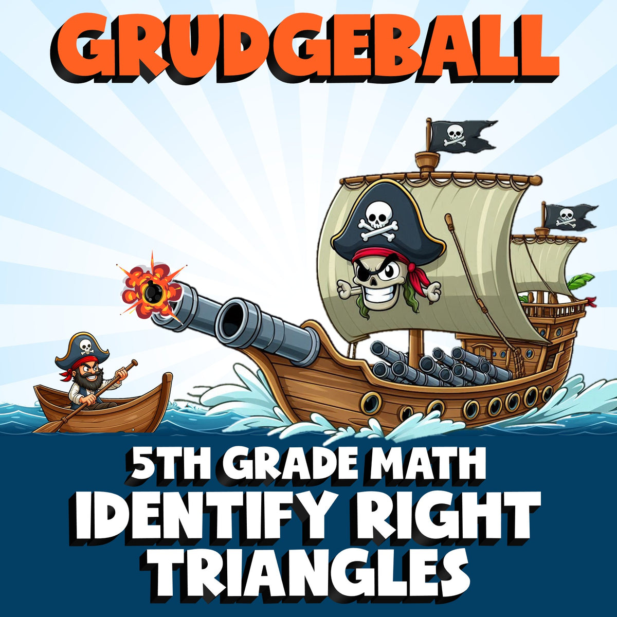 Identify Right Triangles GRUDGEBALL Math Game - No Prep Grade 5 Review Activity