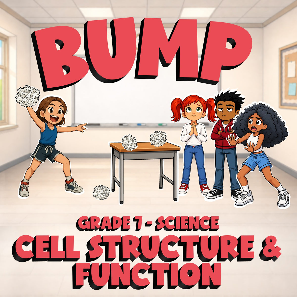 Cell Structure & Function BUMP Science Game - No Prep Grade 7 Review Activity