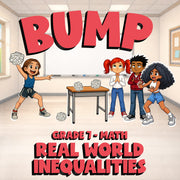 Real World Inequalities BUMP Math Game - No Prep Grade 7 Review Activity