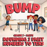 Rounding 3 Digit Numbers to Tens BUMP Math Game - No Prep Grade 3 Review