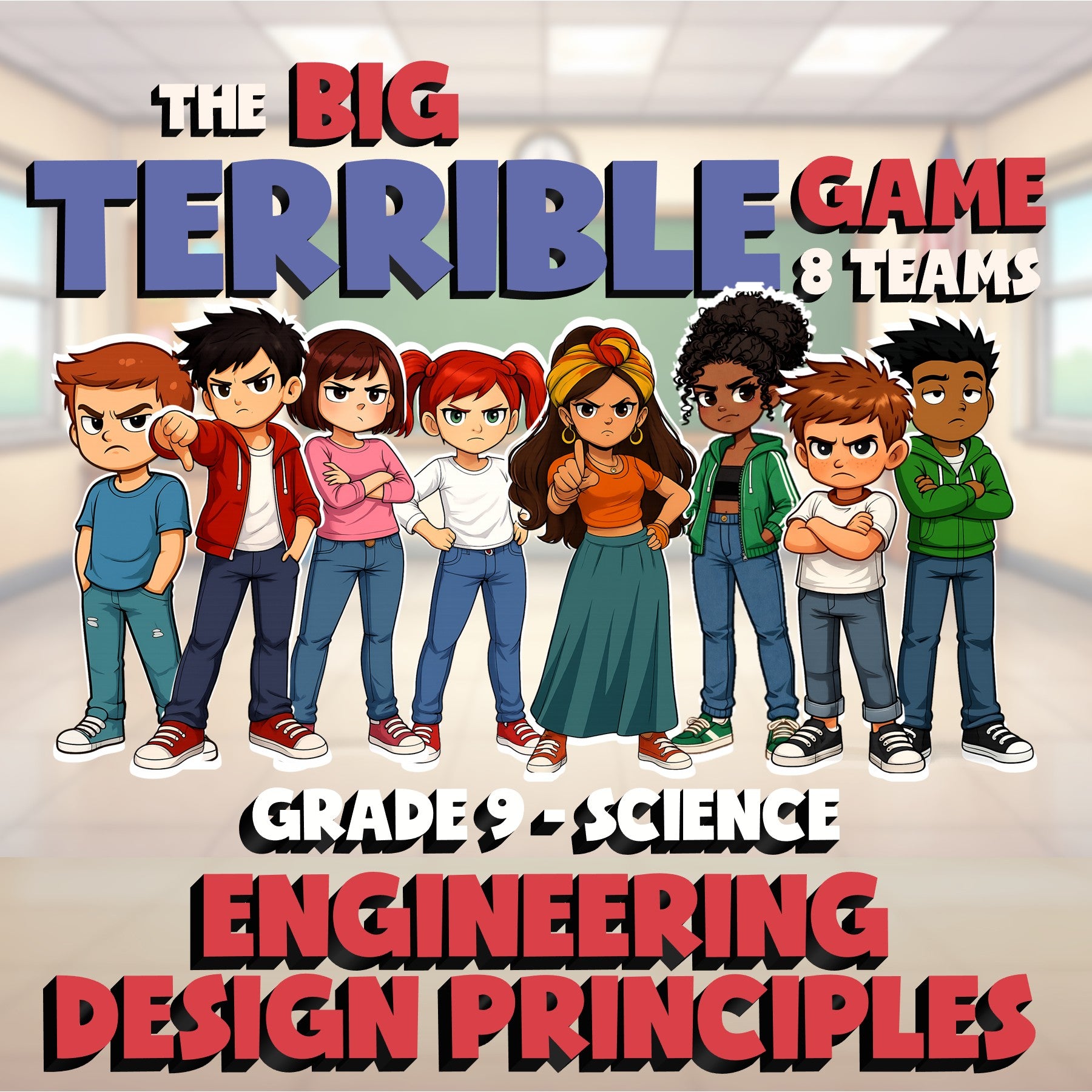Engineering Design Principles BIG TERRIBLE GAME - No Prep Grade 9 Science Review