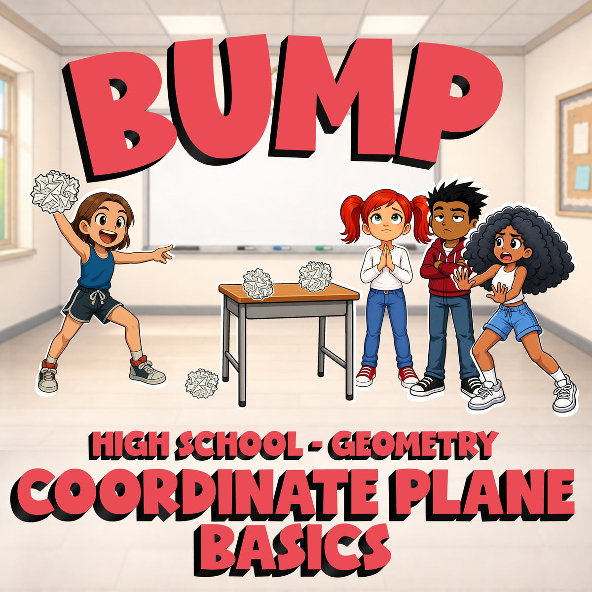 Coordinate Plane Basics BUMP Math Game - No Prep Geometry Review Activity
