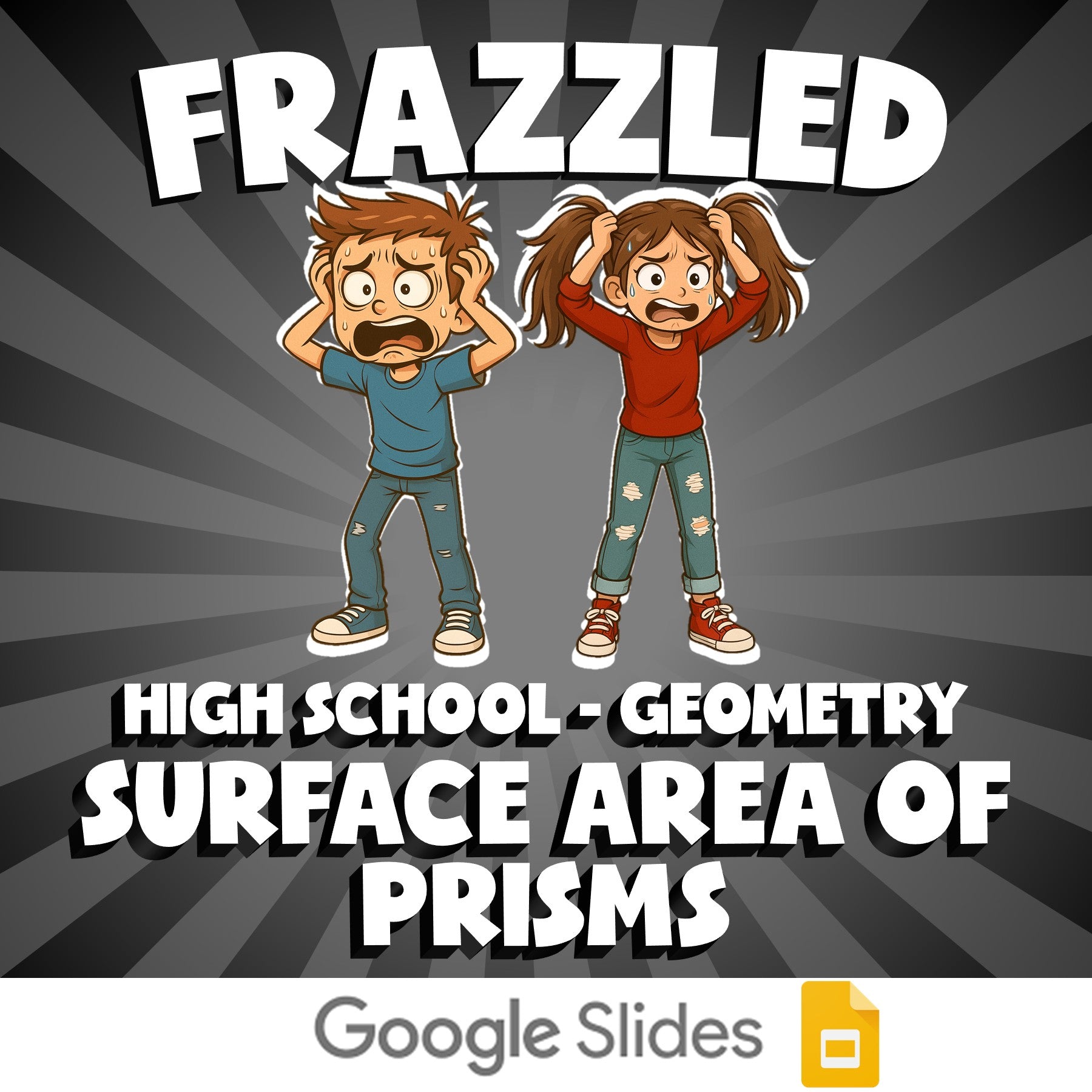 Surface Area of Prisms FRAZZLED Math Game - No Prep Geometry Review Activity
