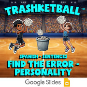 Find the Error - Personality TRASHKETBALL Spanish Game - No Prep Exercise