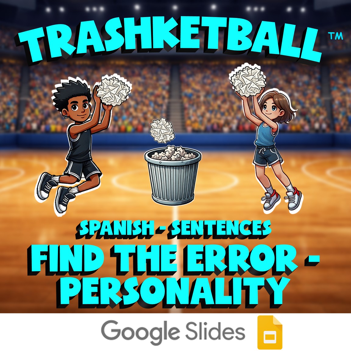 Find the Error - Personality TRASHKETBALL Spanish Game - No Prep Exercise