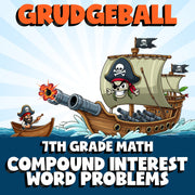 Compound Interest Word Problems GRUDGEBALL Math Game - No Prep Grade 7 Review