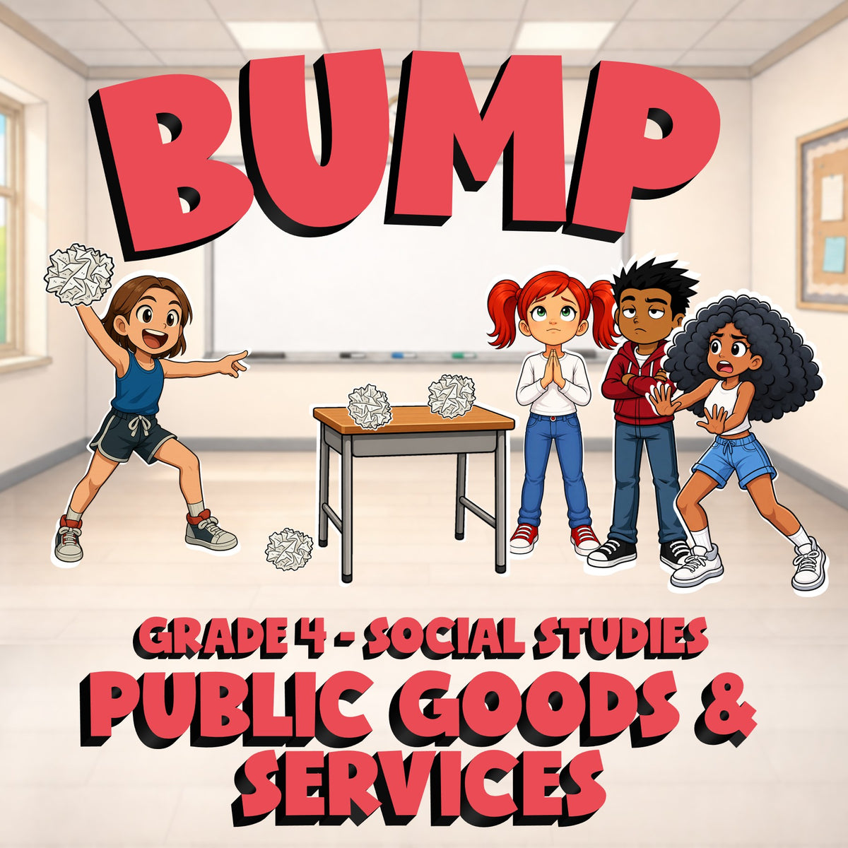 Public Goods & Services BUMP Socials Game - No Prep Grade 4 Review Activity