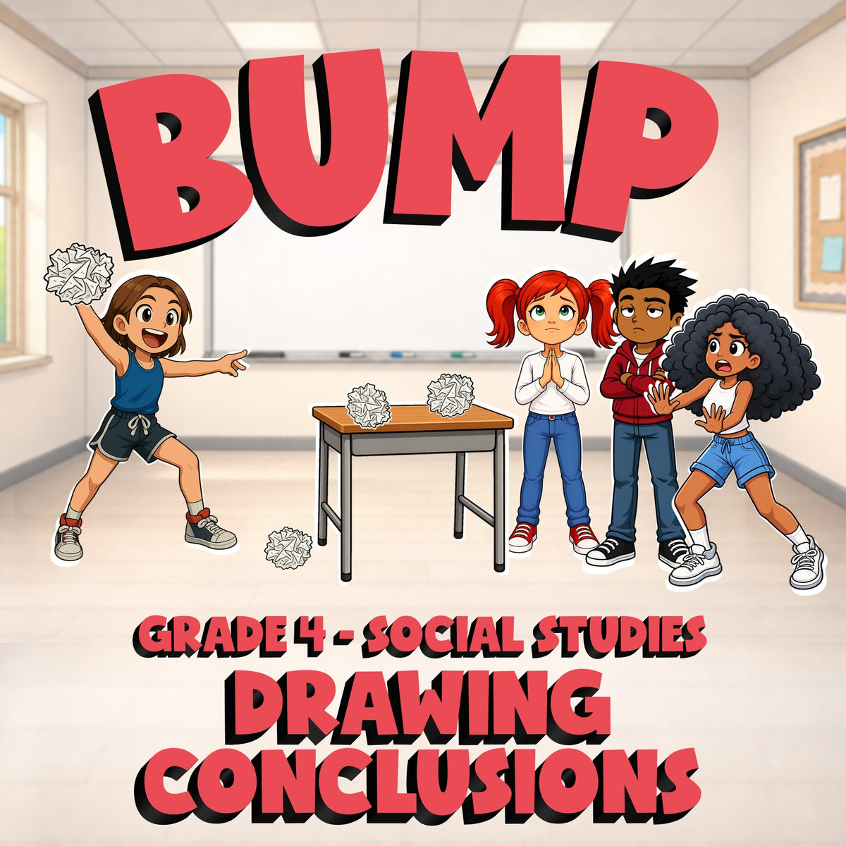 Drawing Conclusions BUMP Socials Game - No Prep Grade 4 Review Activity
