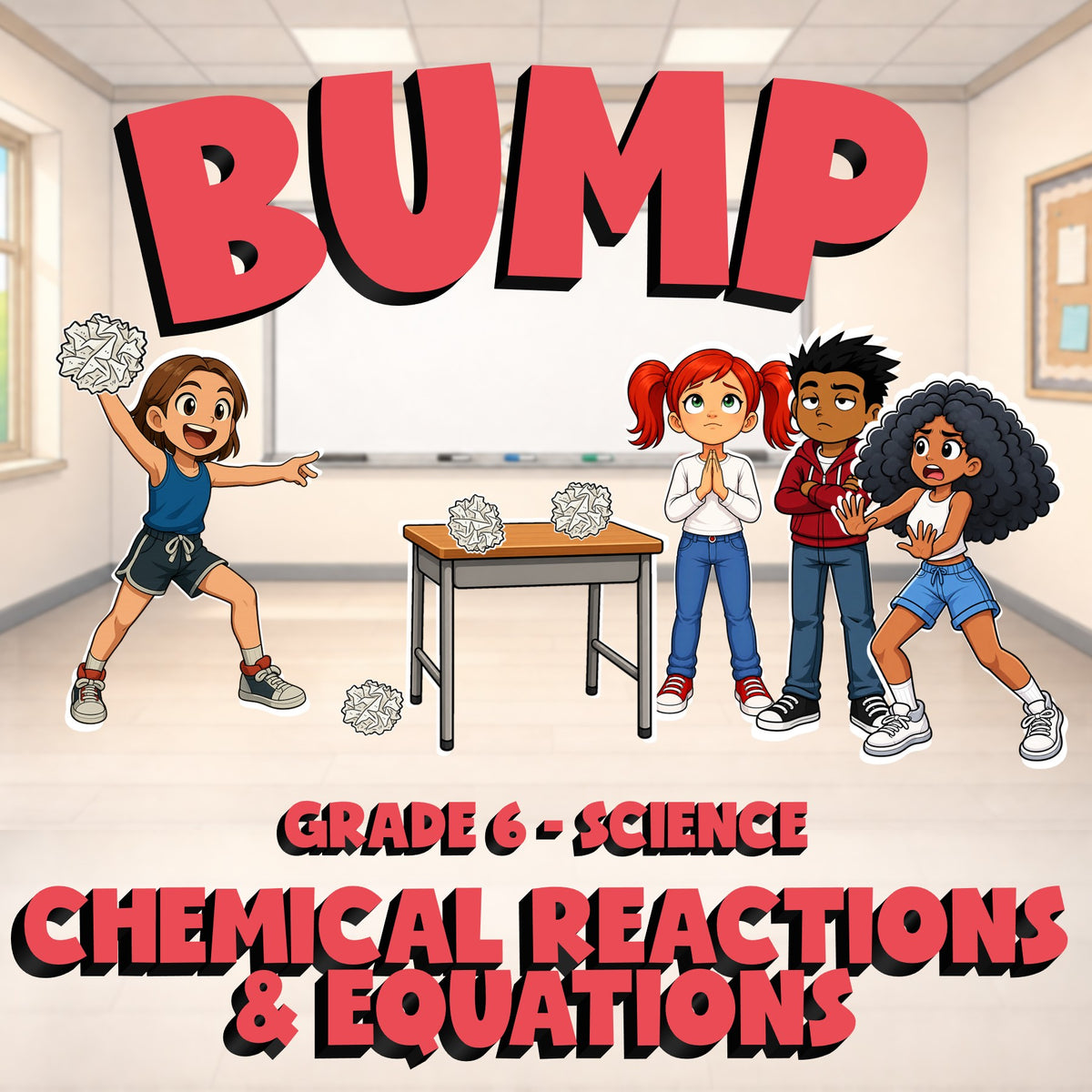 Chemical Reactions & Equations BUMP Science Game - No Prep Grade 6 Review