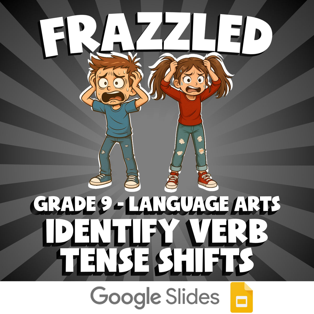 Identify Verb Tense Shifts FRAZZLED ELA Game - No Prep Grade 9 Review Activity
