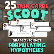 Formulating Hypotheses SCOOT TASK CARDS Science Game - No Prep Grade 3 Review