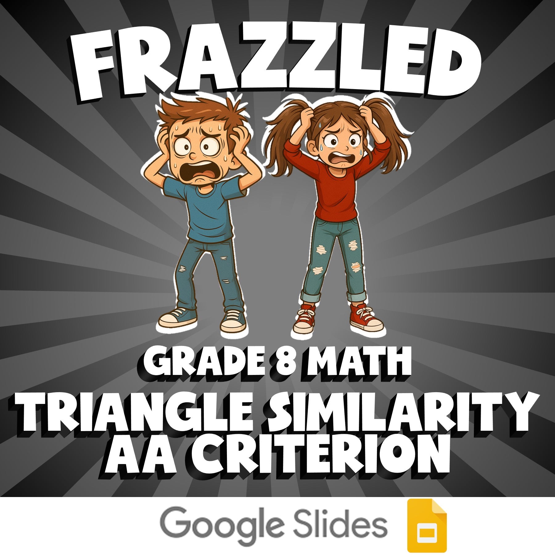 Triangle Similarity AA Criterion FRAZZLED Math Game - No Prep Grade 8 Review
