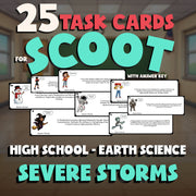 Severe Storms SCOOT TASK CARDS Game - No Prep Earth Science Review Activity