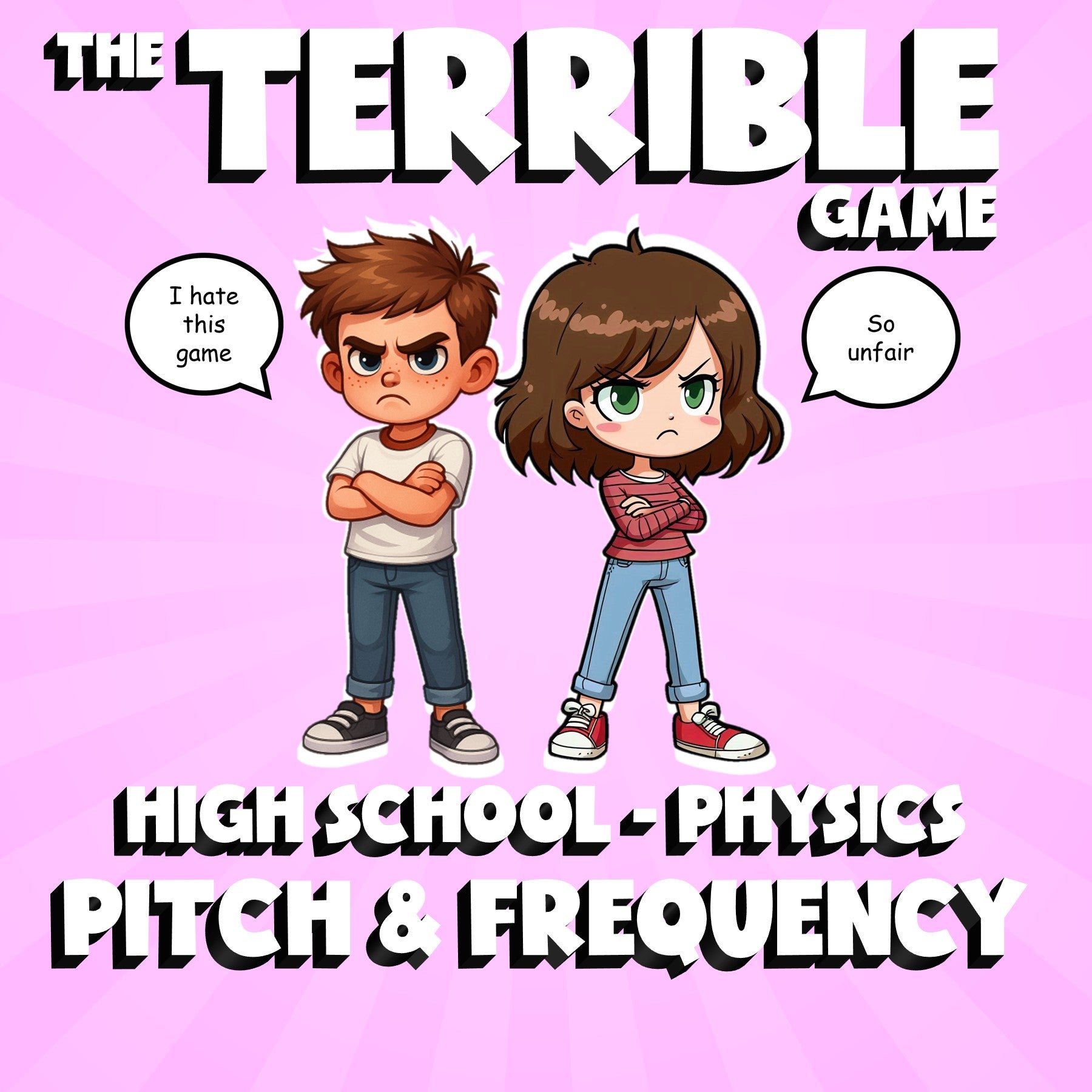 Pitch & Frequency THE TERRIBLE GAME - No Prep Physics Science Review Activity