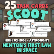 Newton’s First Law in Space SCOOT TASK CARDS Science Game - No Prep Astronomy