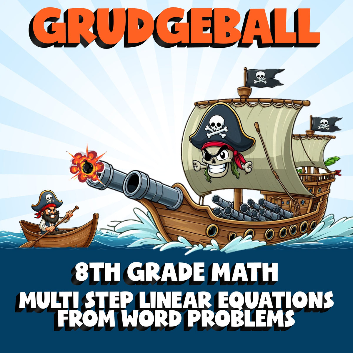 Multi Step Linear Equations from Word Problems GRUDGEBALL Math Game - Grade 8