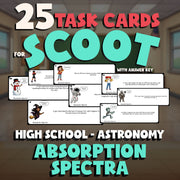 Absorption Spectra SCOOT TASK CARDS Science Game - No Prep Astronomy Review