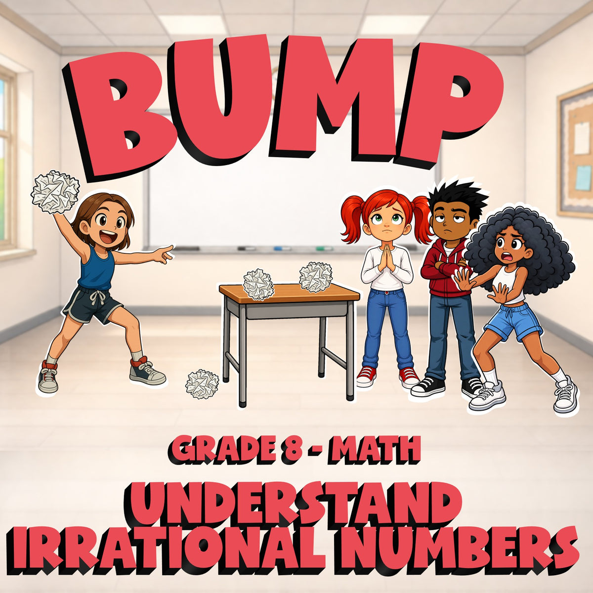 Understand Irrational Numbers BUMP Math Game - No Prep Grade 8 Review Activity
