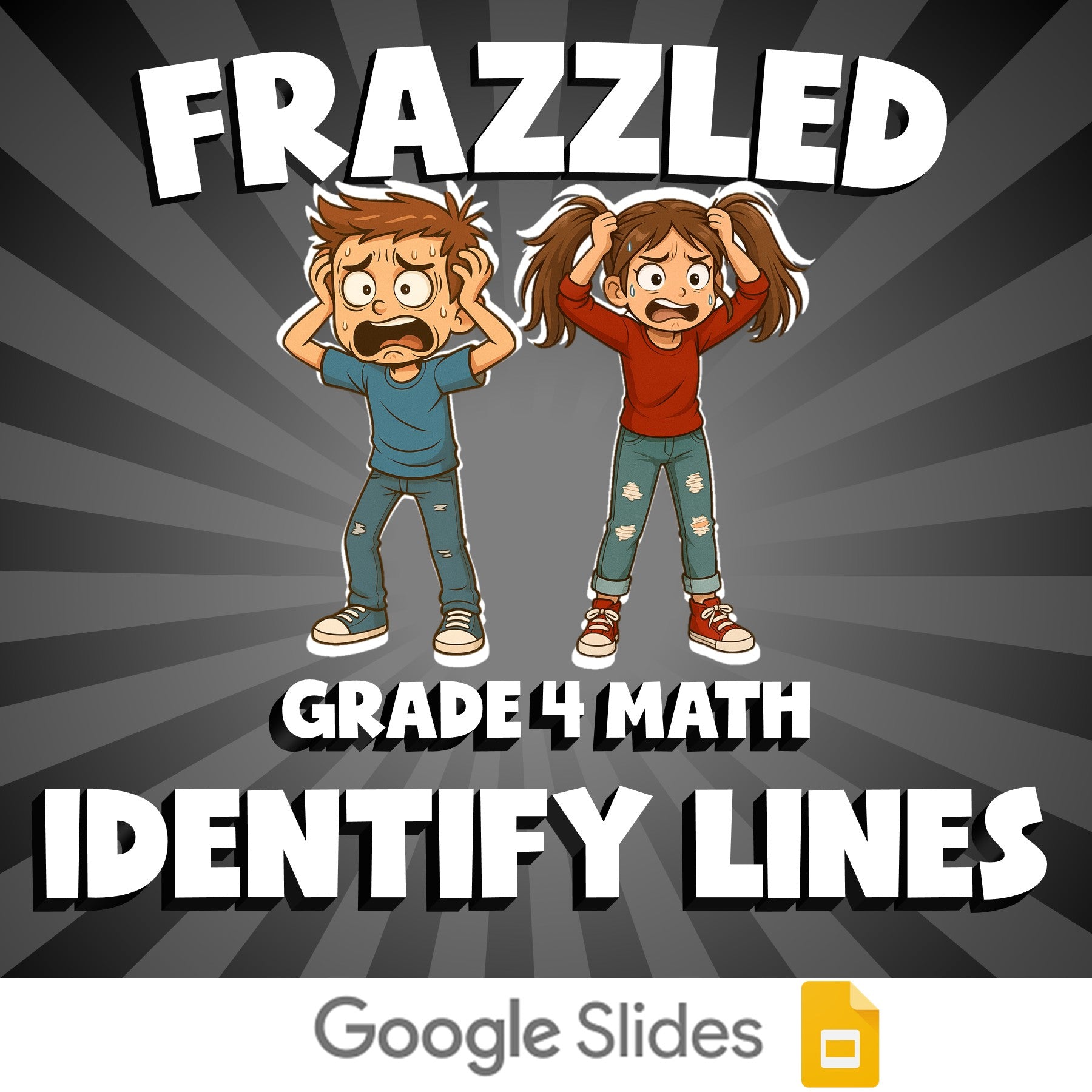 Identify Lines FRAZZLED Math Game - No Prep Grade 4 Review Activity