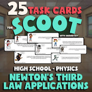 Newton’s Third Law Applications SCOOT TASK CARDS Science Game - No Prep Physics