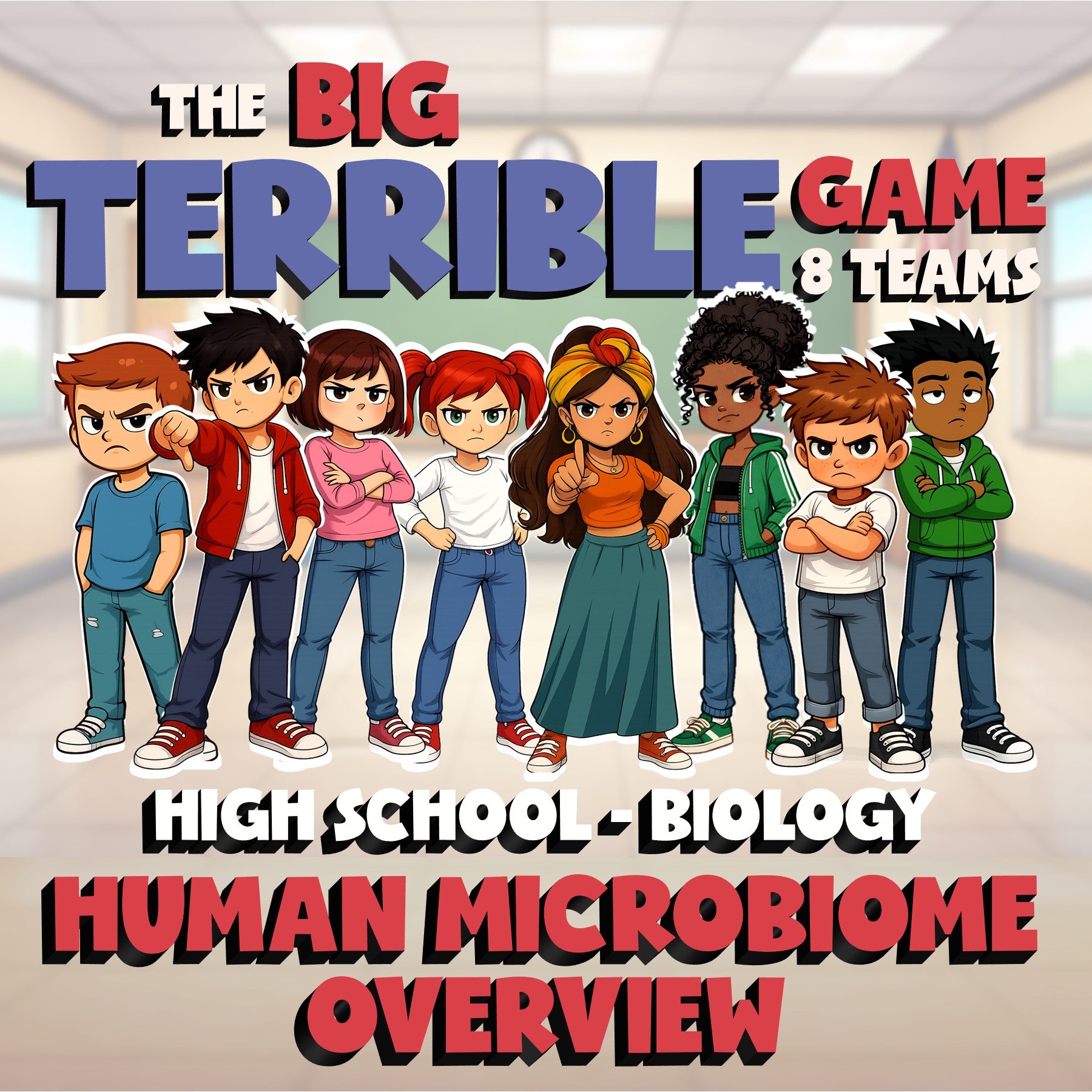 Human Microbiome Overview BIG TERRIBLE GAME - No Prep Biology Science Review