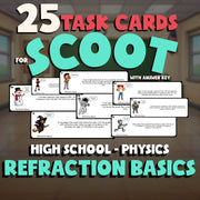 Refraction Basics SCOOT TASK CARDS Science Game - No Prep Physics Review