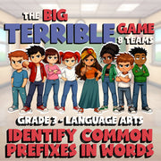 Identify Common Prefixes in Words BIG TERRIBLE GAME - No Prep Grade 3 ELA Review