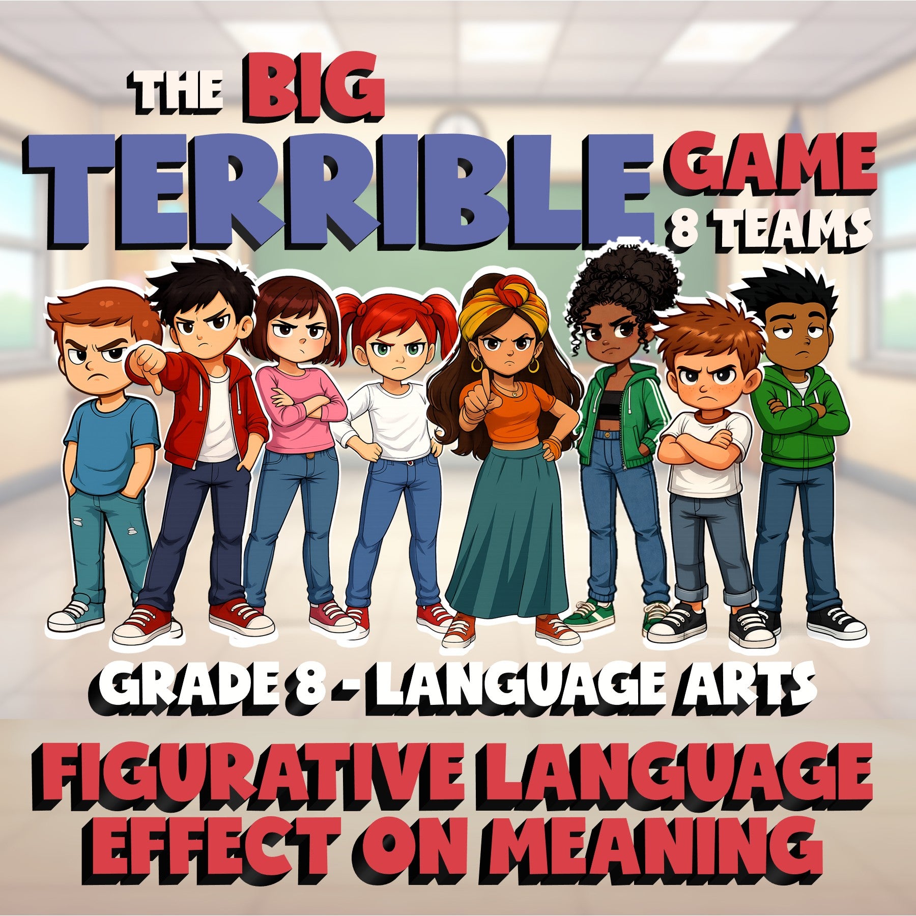 Figurative Language Effect on Meaning BIG TERRIBLE GAME - Grade 8 ELA Review