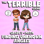 Finding Unknown Angles THE TERRIBLE GAME - No Prep Grade 5 Math Review Activity