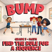 Find The Rule for a Sequence BUMP Math Game - No Prep Grade 5 Review Activity