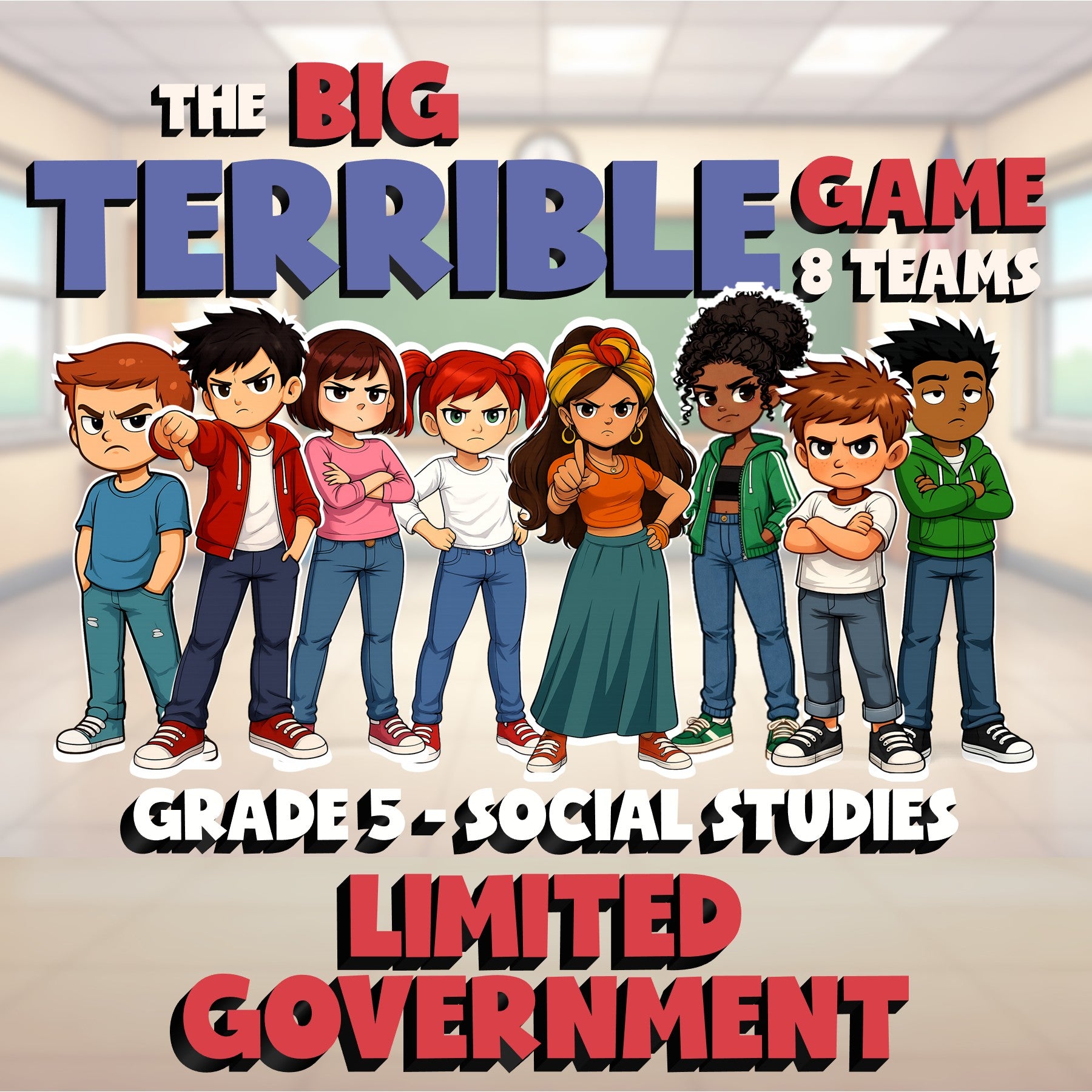 Limited Government BIG TERRIBLE GAME - No Prep Grade 5 Socials Review Activity