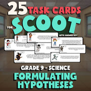 Formulating Hypotheses SCOOT TASK CARDS Science Game - No Prep Grade 9 Review