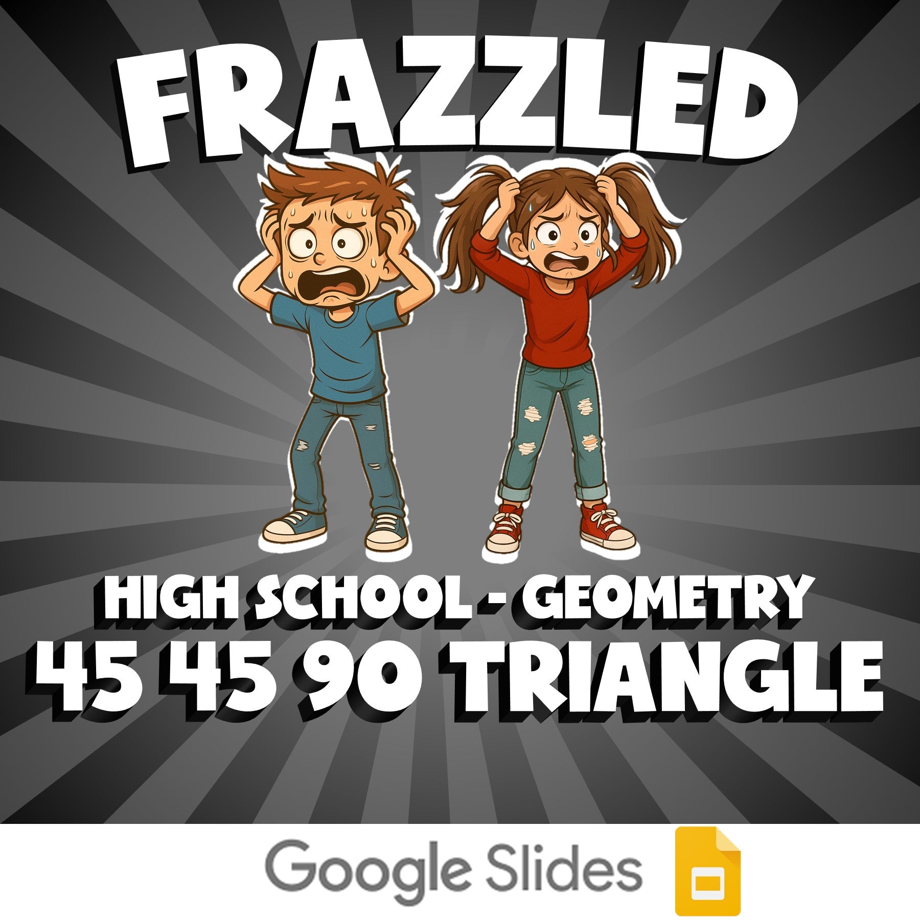 45 45 90 Triangle FRAZZLED Math Game - No Prep Geometry Review Activity