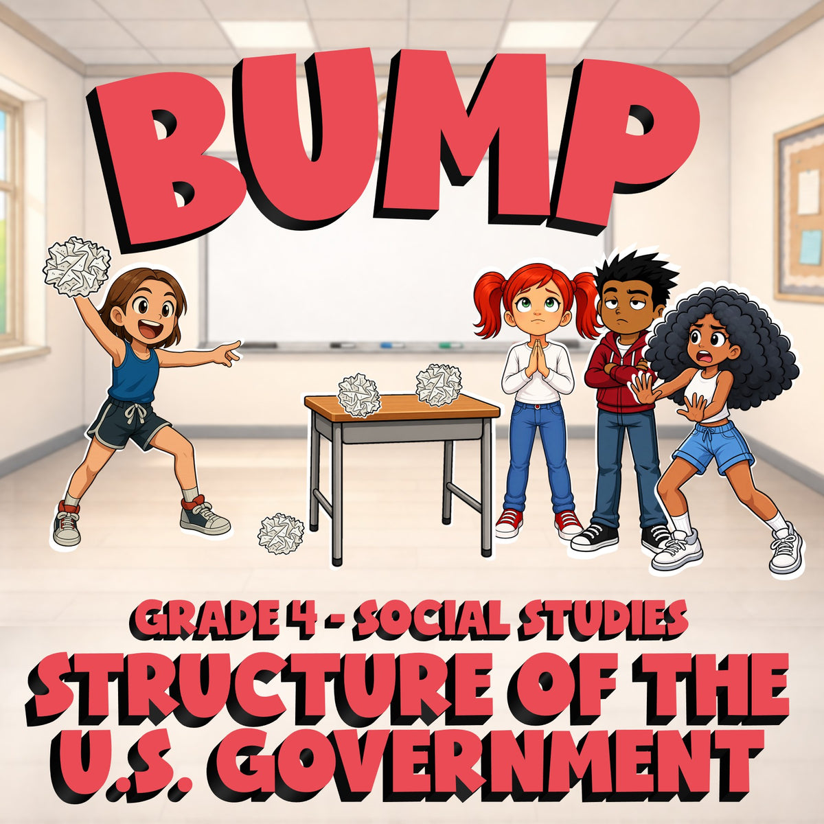 Structure of the U.S. Government BUMP Socials Game - No Prep Grade 4 Review