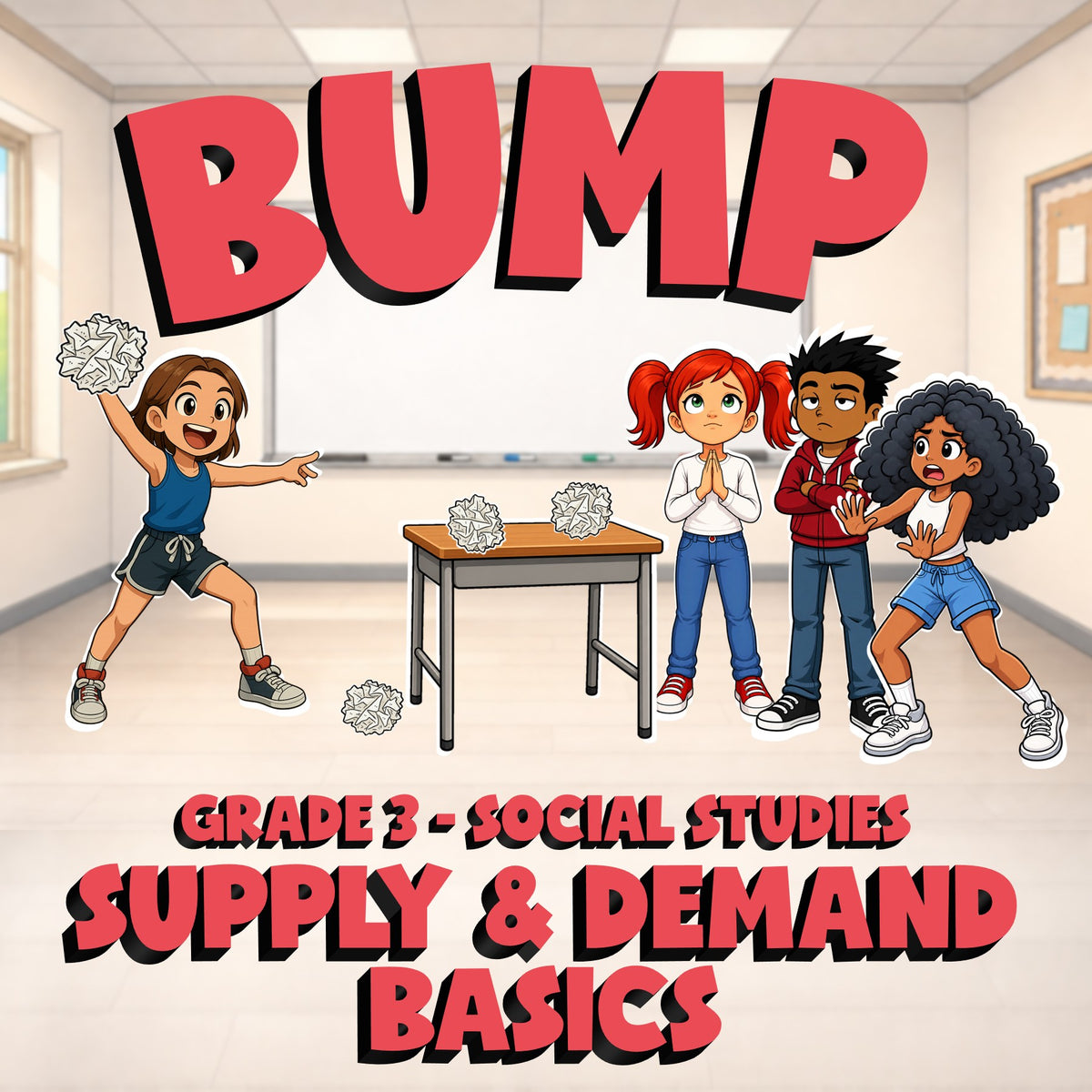 Supply & Demand Basics BUMP Socials Game - No Prep Grade 3 Review Activity