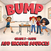 Add Income Sources BUMP Math Game - No Prep Grade 3 Review Activity
